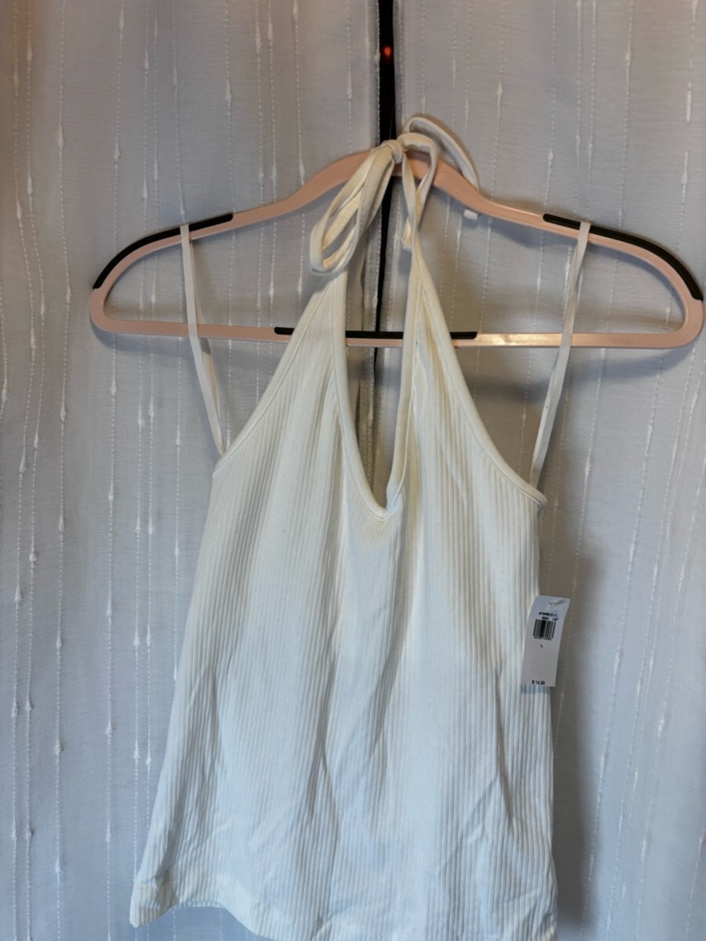 Old Navy white halter top style tank with built-in shelf bra